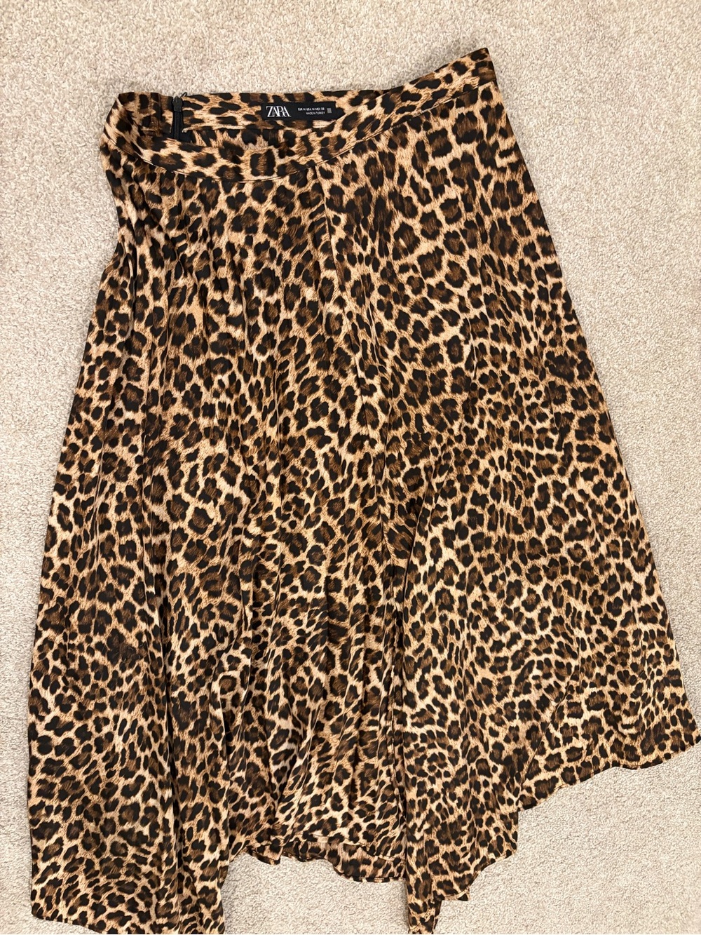 Zara Leopard Print Circle Skirt in Brown and Black